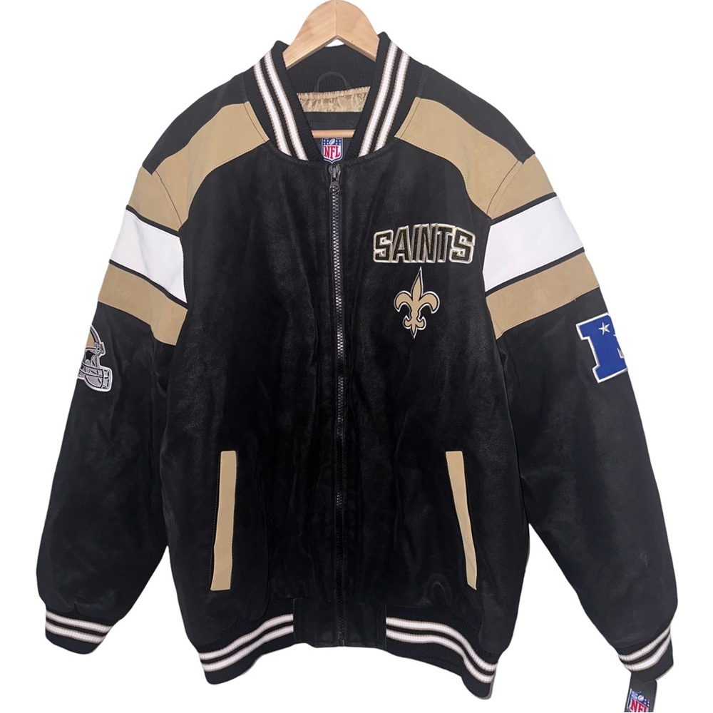 Vintage New Orleans Saints NFL Black & Gold Varsity Jacket